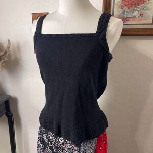 Cottage Core Soft Grunge LOFT Black‎ KnitTank (M)